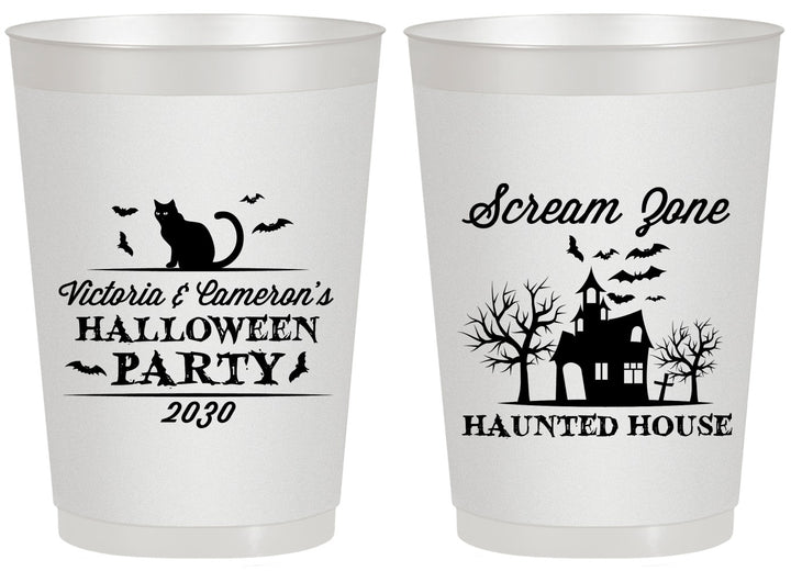 Personalized Halloween 20 oz Frosted Cups - Haunted House | 250071