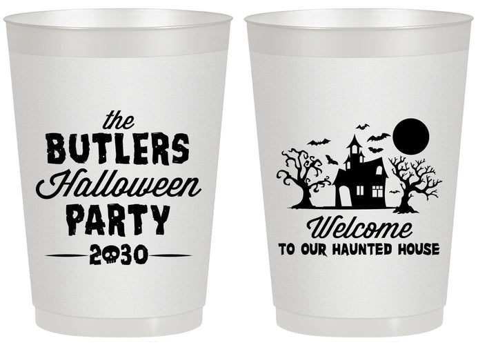 Personalized Halloween 20 oz Frosted Cups - Haunted House | 250073