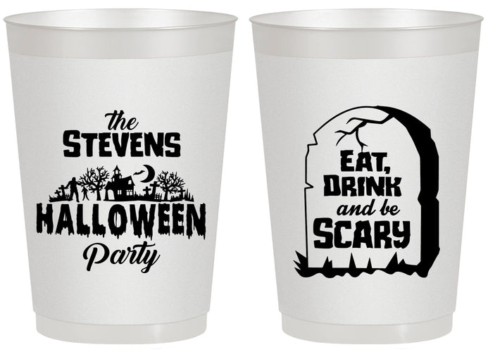 Personalized Halloween 20 oz Frosted Cups - Eat Drink Be Scary | 250074