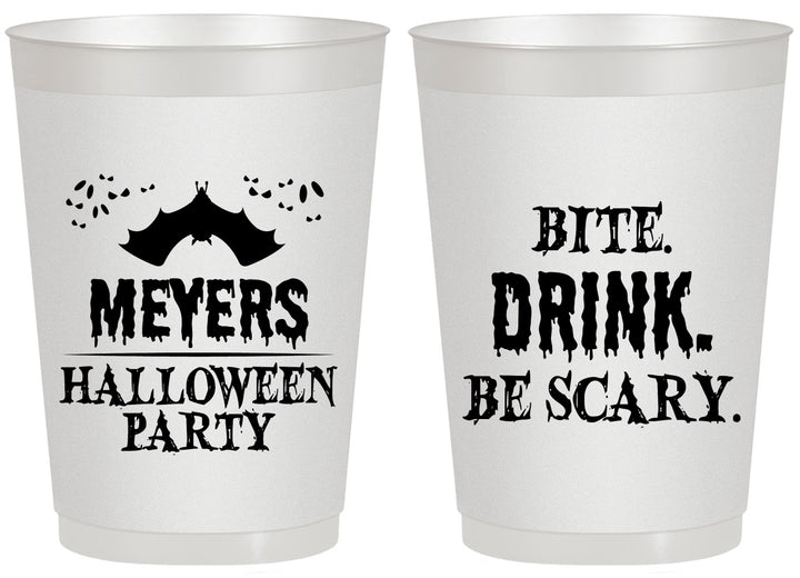 Personalized Halloween 20 oz Frosted Cups - Bite Drink Be Scary | 250082