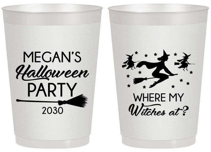 Personalized Halloween 20 oz Frosted Cups - Where My Witches At | 250086