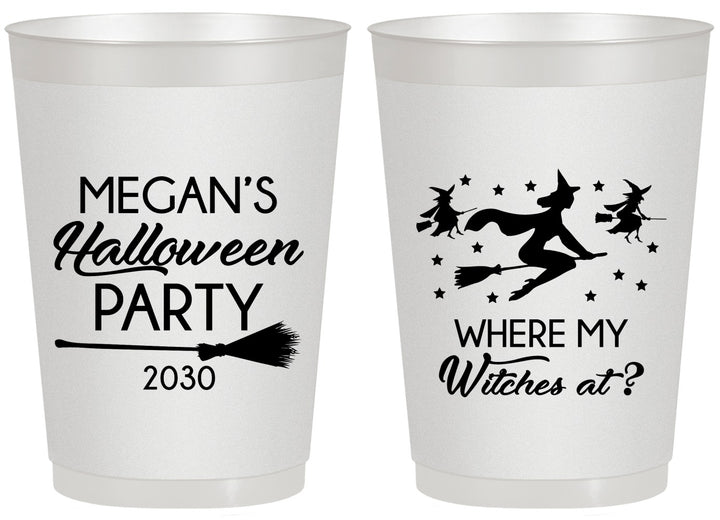Personalized Halloween 20 oz Frosted Cups - Where My Witches At | 250086