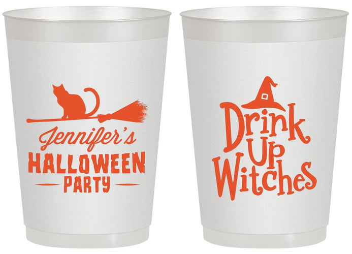 Personalized Halloween 20 oz Frosted Cups - Drink Up Witches | 250096