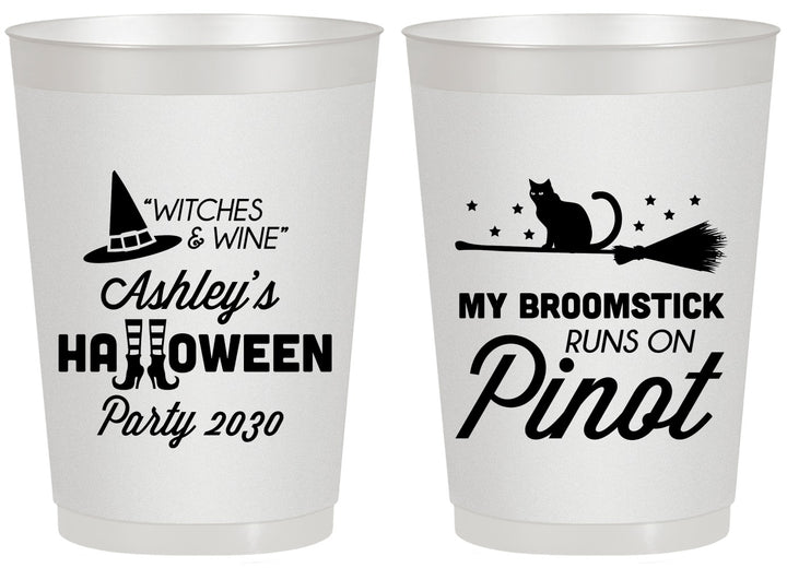 Personalized Halloween 20 oz Frosted Cups - Witch Broomstick | 250098