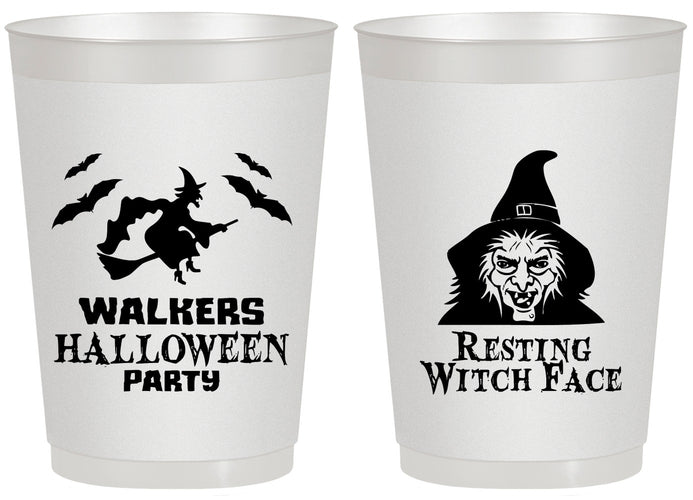 Personalized Halloween 20 oz Frosted Cups - Resting Witch Face | 250099