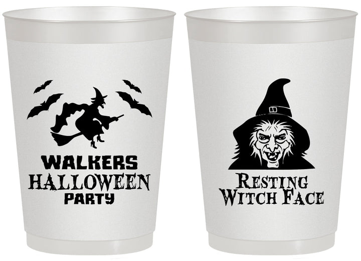 Personalized Halloween 20 oz Frosted Cups - Resting Witch Face | 250099