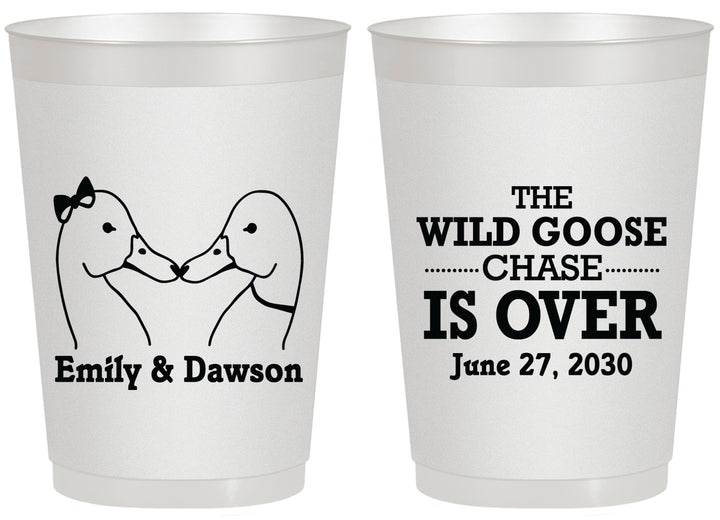 Personalized Wedding 20 oz Frosted Cups - Wild Goose | 251