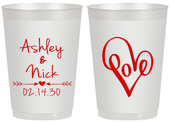Personalized Wedding 20 oz Frosted Cups - Love | 252