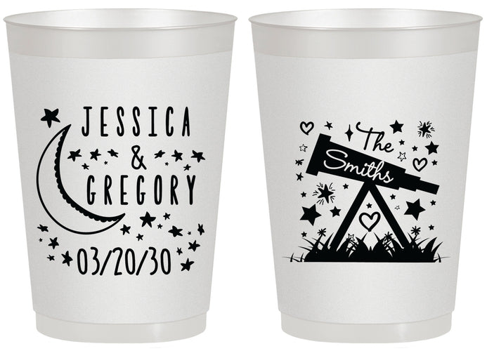 Personalized Wedding 20 oz Frosted Cups - Telescope | 255
