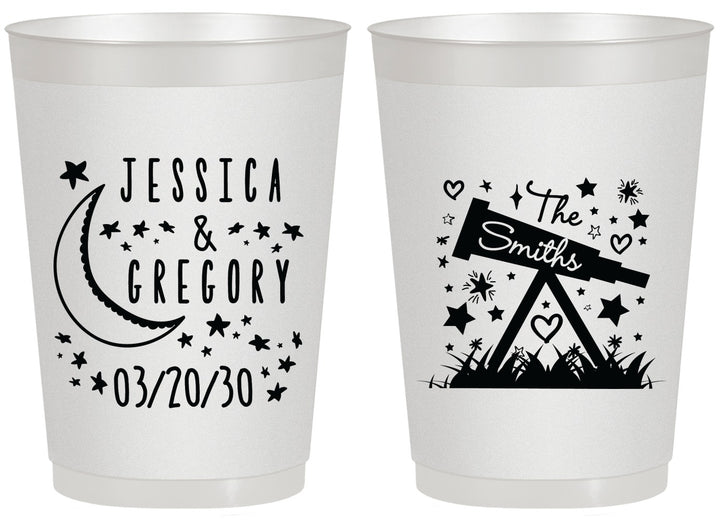Personalized Wedding 20 oz Frosted Cups - Telescope | 255