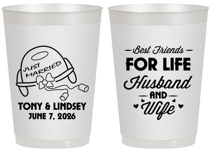 Personalized Wedding 20 oz Frosted Cups - Best Friends For Life | 256