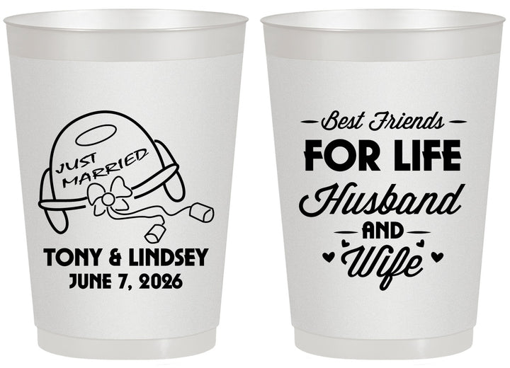 Personalized Wedding 20 oz Frosted Cups - Best Friends For Life | 256