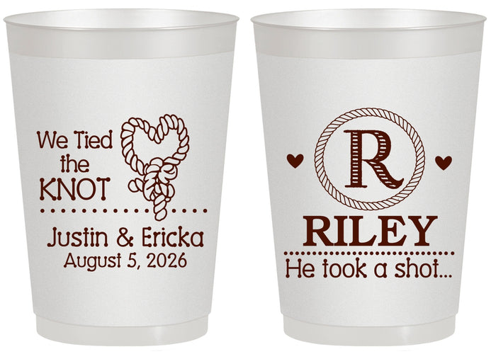 Personalized Wedding 20 oz Frosted Cups - We Tied The Knot | 260