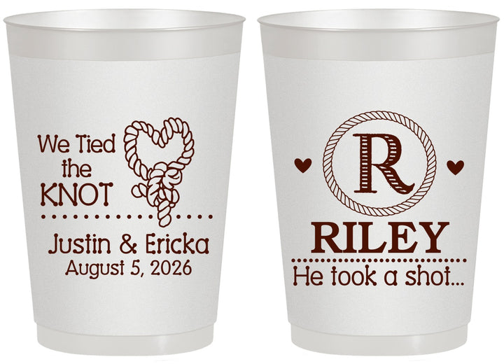 Personalized Wedding 20 oz Frosted Cups - We Tied The Knot | 260