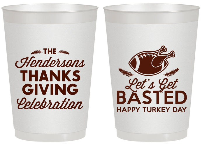 Personalized Thanksgiving 20 oz Frosted Cups - Lets Get Basted | 260003