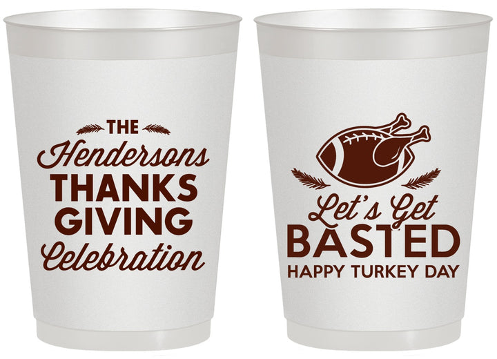 Personalized Thanksgiving 20 oz Frosted Cups - Lets Get Basted | 260003