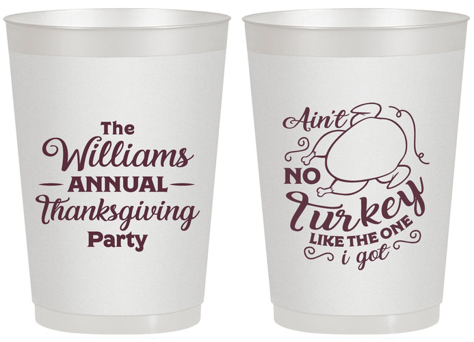 Personalized Thanksgiving 20 oz Frosted Cups - Turkey | 260005