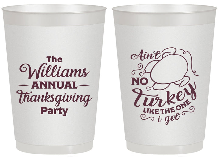 Personalized Thanksgiving 20 oz Frosted Cups - Turkey | 260005