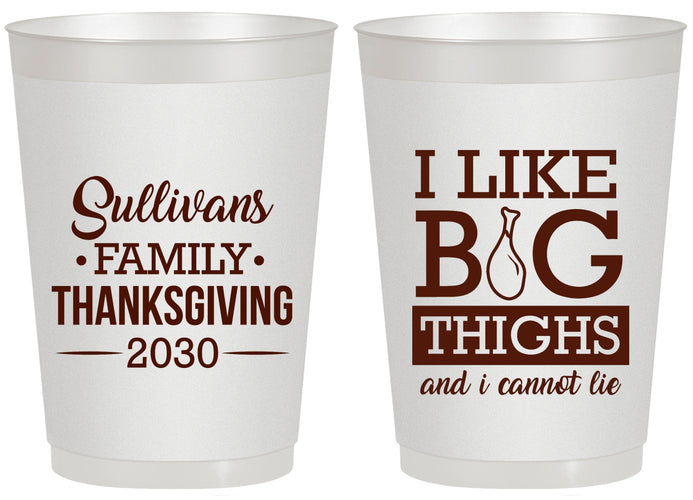 Personalized Thanksgiving 20 oz Frosted Cups - Big Thighs | 260011