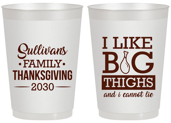 Personalized Thanksgiving 20 oz Frosted Cups - Big Thighs | 260011
