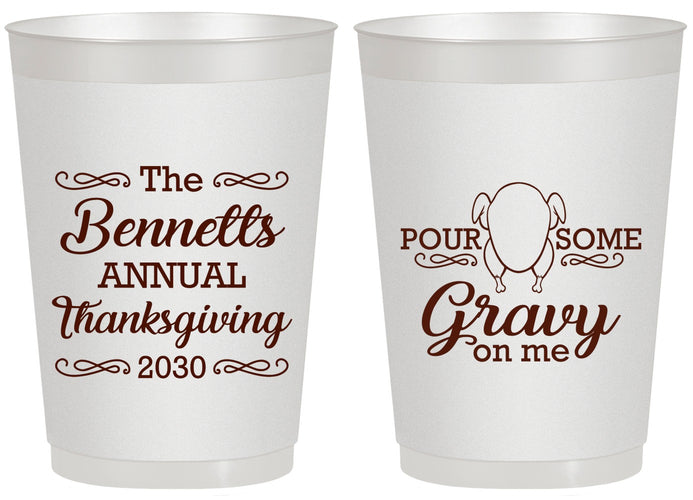 Personalized Thanksgiving 20 oz Frosted Cups - Turkey Gravy | 260015