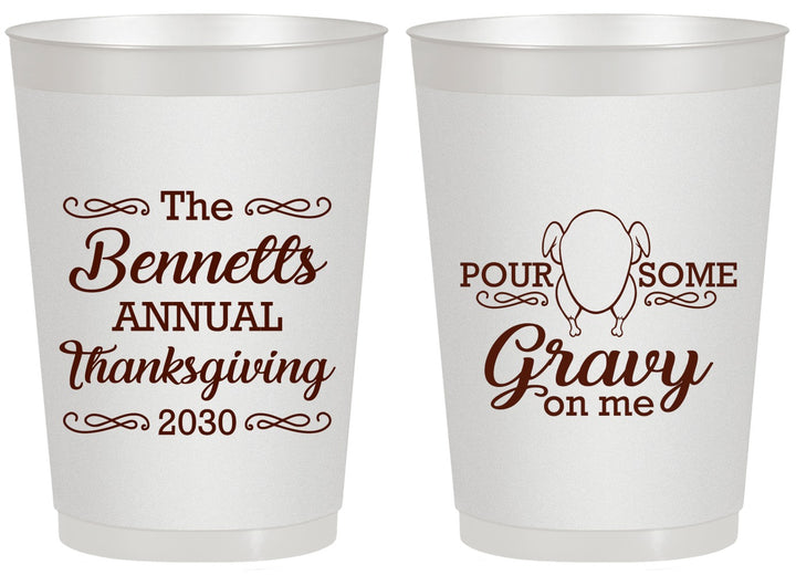 Personalized Thanksgiving 20 oz Frosted Cups - Turkey Gravy | 260015