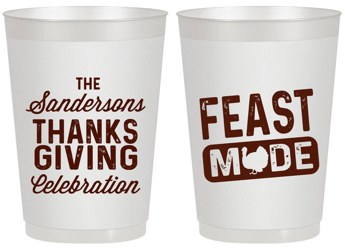 Personalized Thanksgiving 20 oz Frosted Cups - Feast Mode | 260019