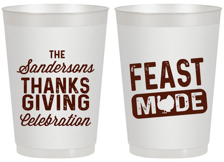 Personalized Thanksgiving 20 oz Frosted Cups - Feast Mode | 260019