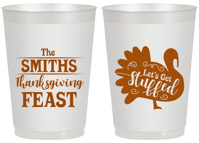 Personalized Thanksgiving 20 oz Frosted Cups - Lets Get Stuffed | 260020