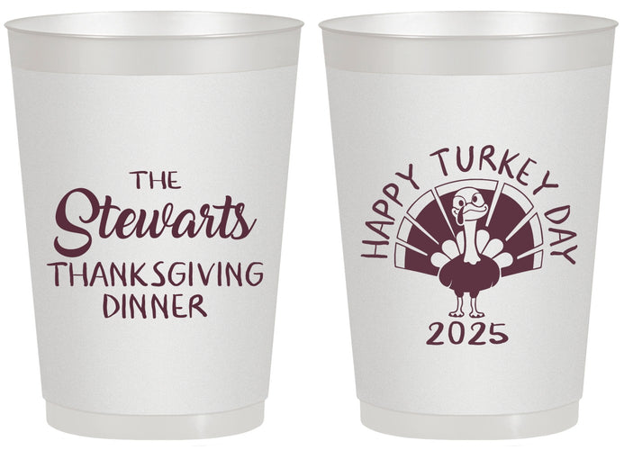 Personalized Thanksgiving 20 oz Frosted Cups - Turkey Day | 260021