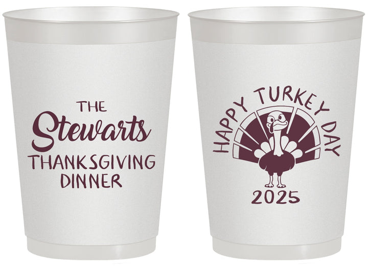 Personalized Thanksgiving 20 oz Frosted Cups - Turkey Day | 260021