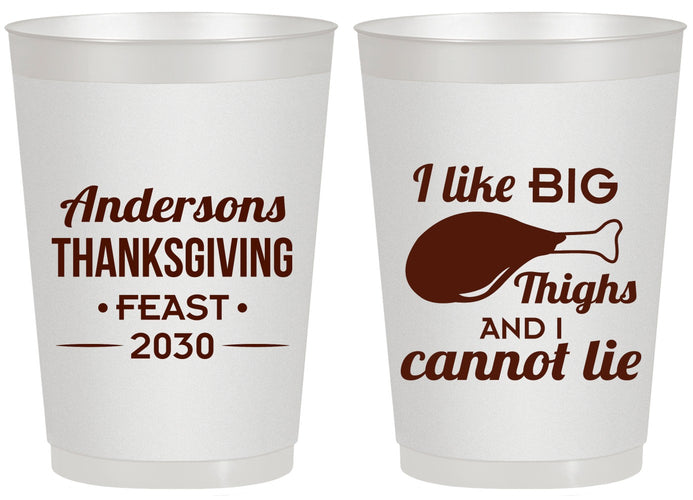 Personalized Thanksgiving 20 oz Frosted Cups - Big Thighs | 260023