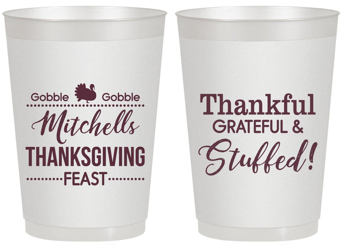 Personalized Thanksgiving 20 oz Frosted Cups - Thankful Stuffed | 260029