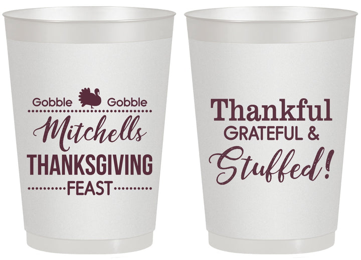 Personalized Thanksgiving 20 oz Frosted Cups - Thankful Stuffed | 260029