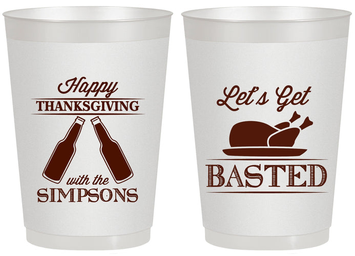 Personalized Thanksgiving 20 oz Frosted Cups - Lets Get Basted | 260039