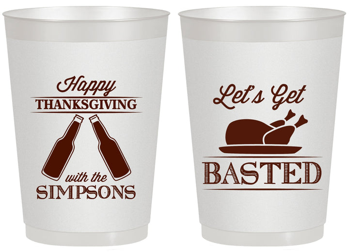Personalized Thanksgiving 20 oz Frosted Cups - Lets Get Basted | 260039