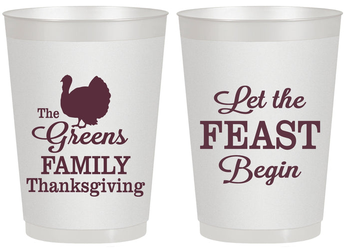Personalized Thanksgiving 20 oz Frosted Cups - Let The Feast Begin | 260041