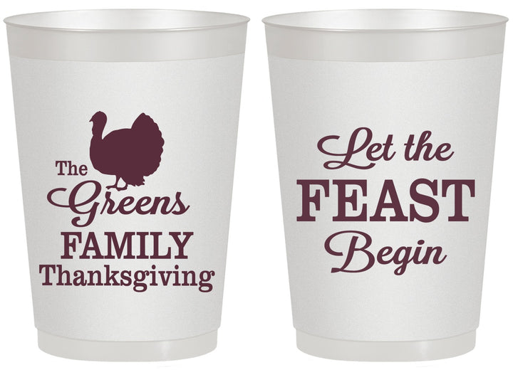 Personalized Thanksgiving 20 oz Frosted Cups - Let The Feast Begin | 260041
