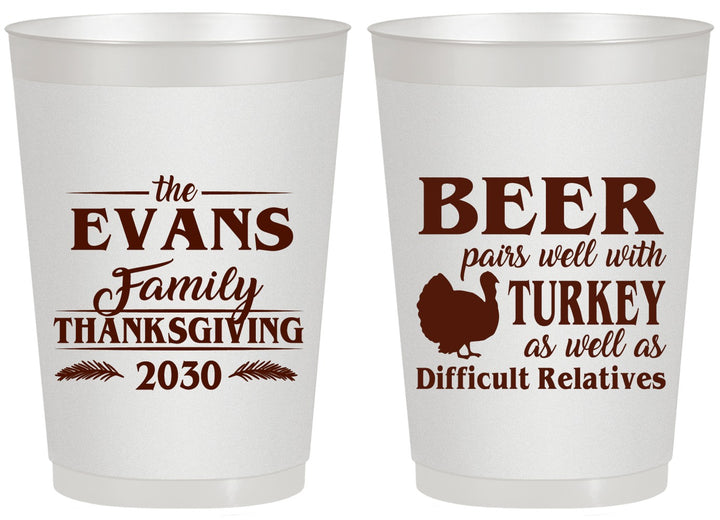 Personalized Thanksgiving 20 oz Frosted Cups - Turkey | 260042