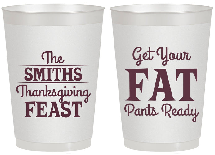 Personalized Thanksgiving 20 oz Frosted Cups - Fat Pants Ready | 260045