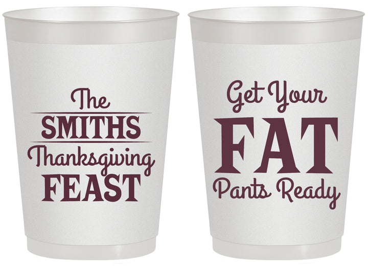Personalized Thanksgiving 20 oz Frosted Cups - Fat Pants Ready | 260045