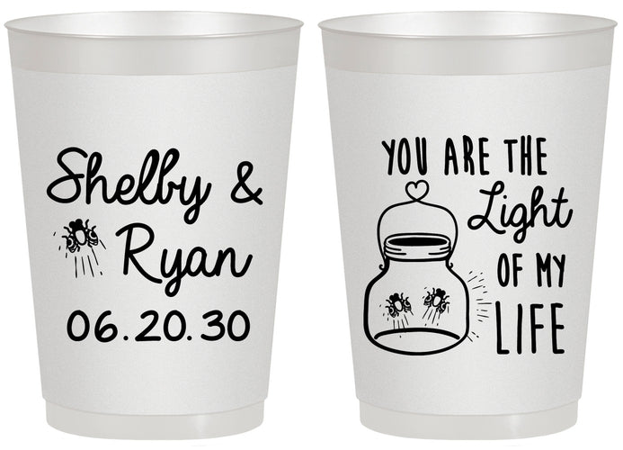 Personalized Wedding 20 oz Frosted Cups - You Are The Light Of My Life | 262