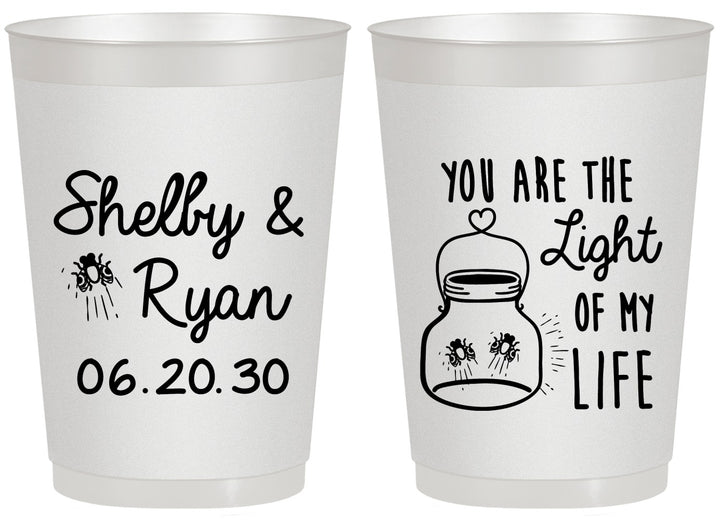 Personalized Wedding 20 oz Frosted Cups - You Are The Light Of My Life | 262