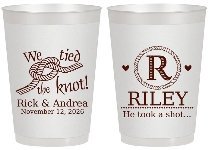 Personalized Wedding 20 oz Frosted Cups - We Tied The Knot | 263