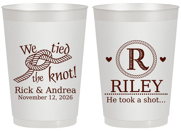 Personalized Wedding 20 oz Frosted Cups - We Tied The Knot | 263