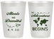 Personalized Wedding 20 oz Frosted Cups - The Adventure Begins | 276