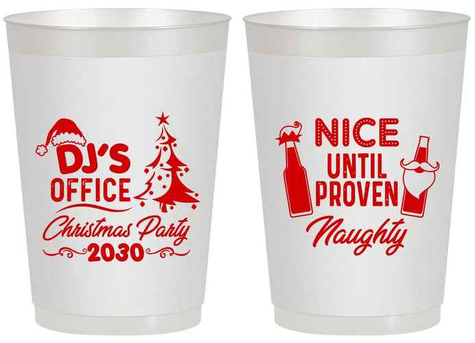 Personalized Christmas 20 oz Frosted Cups - Naughty Or Nice | 280000