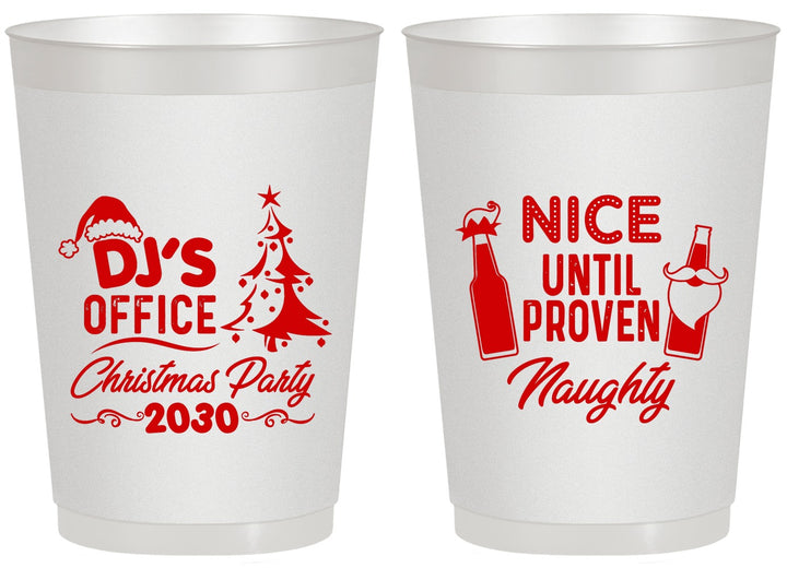 Personalized Christmas 20 oz Frosted Cups - Naughty Or Nice | 280000