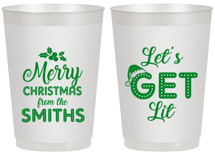 Personalized Christmas 20 oz Frosted Cups - Lets Get Lit | 280001