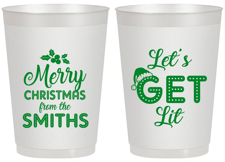 Personalized Christmas 20 oz Frosted Cups - Lets Get Lit | 280001